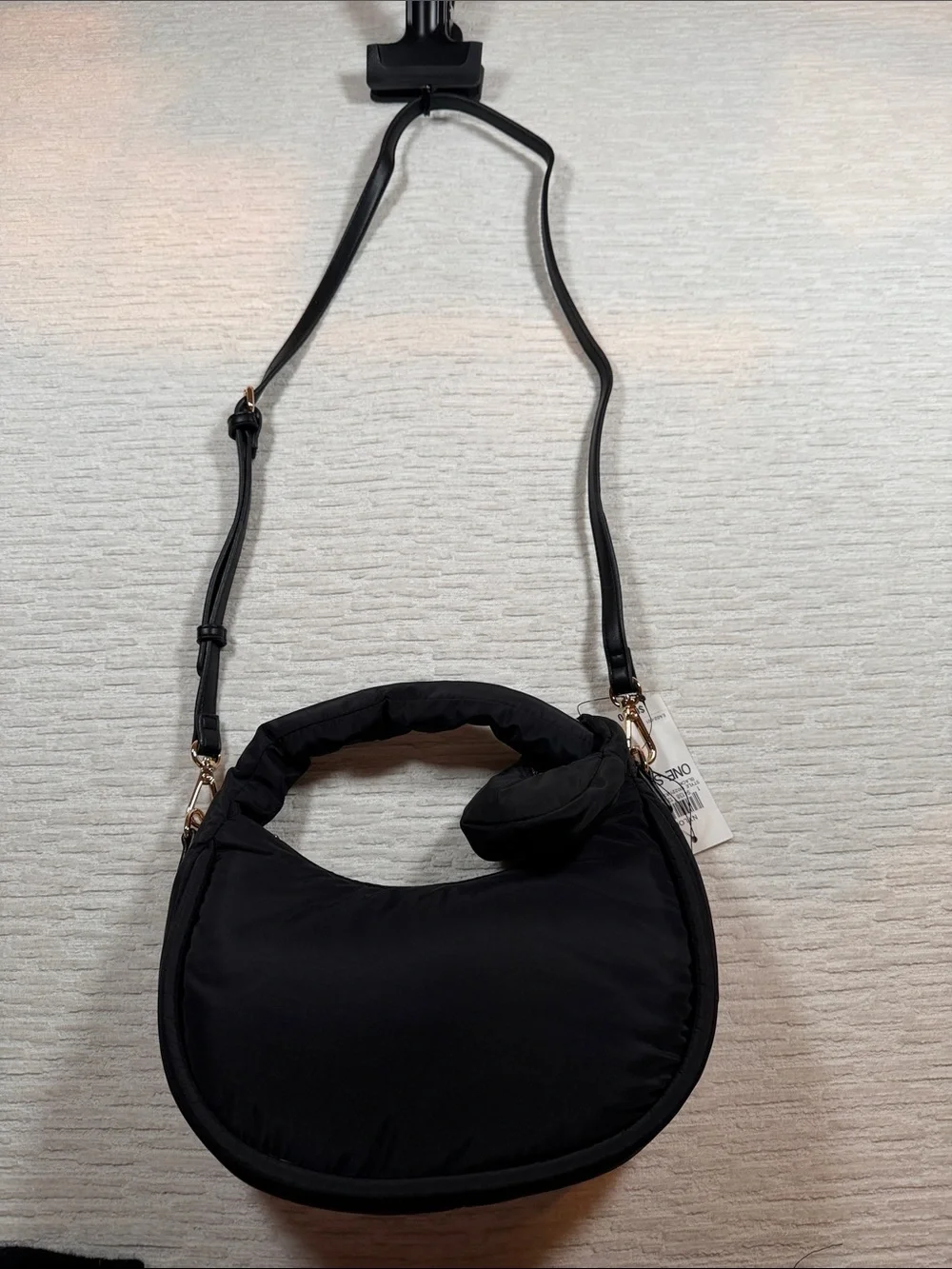ON 34TH Black Harlowwe Small Pebbled Hobo Bag NWT